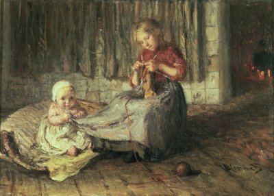 Bebé sentado de Bernardus Johannes Blommers or Bloomers